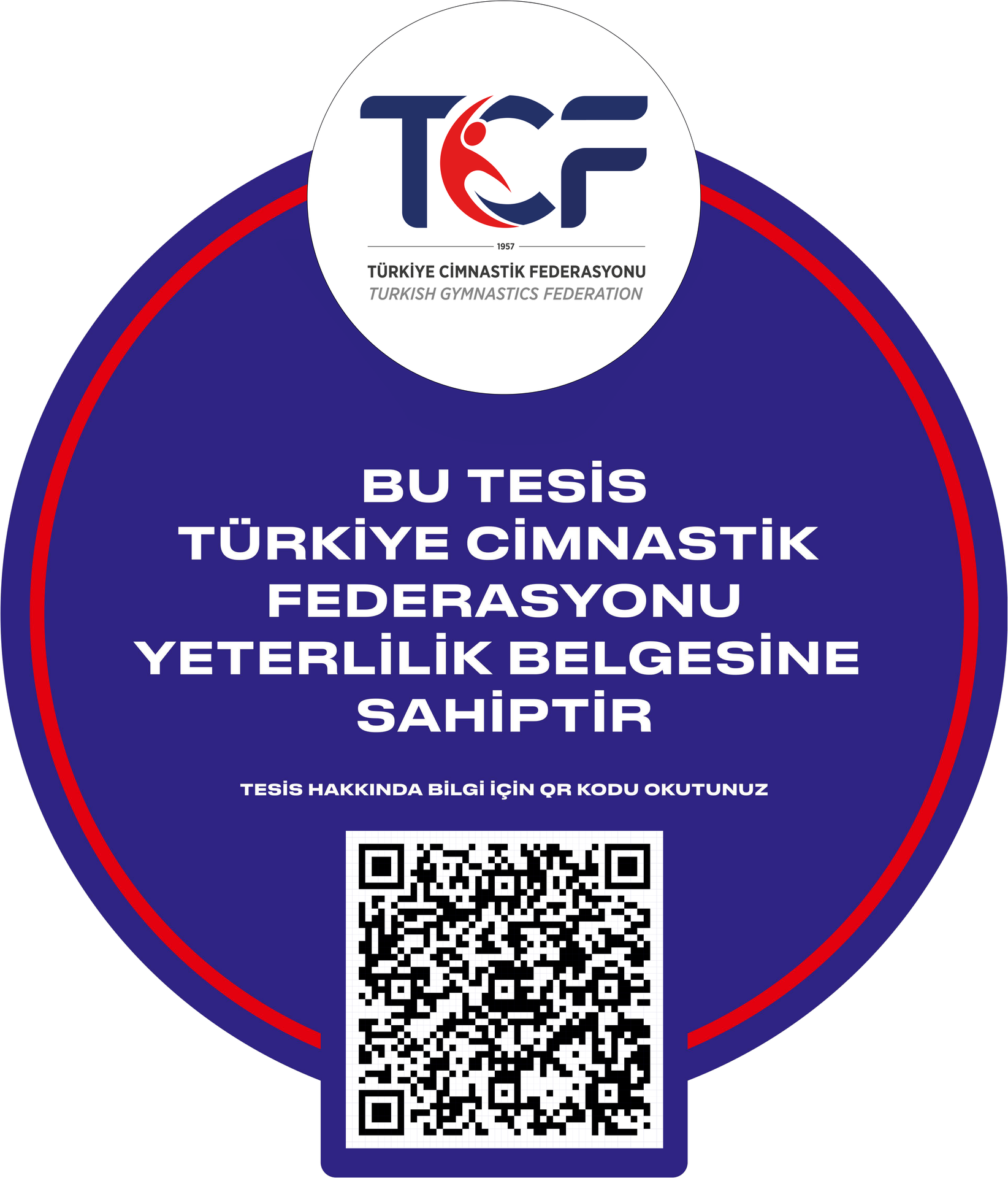 Türkiye Cimnastik Federasyonu yeterlilik belgesi ve doğrulama QR kodu